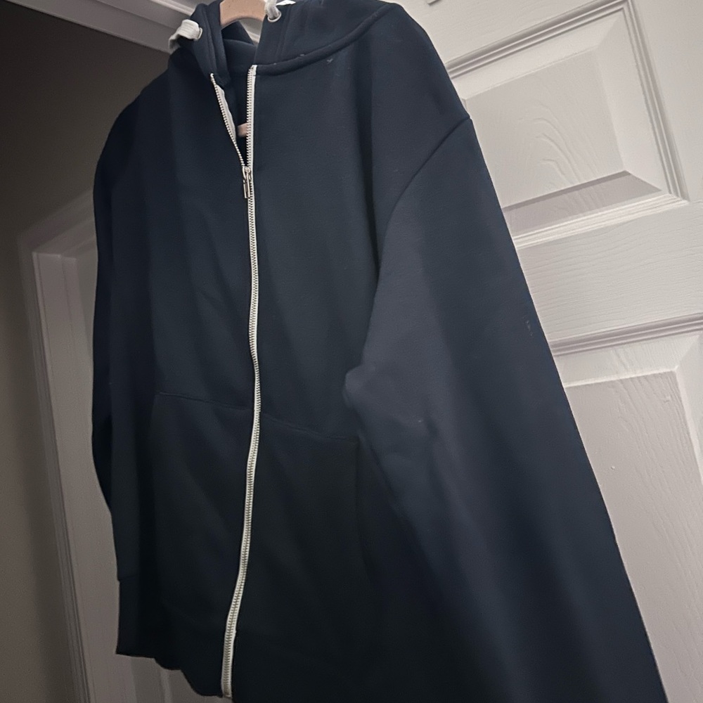 Navy blue zip up hoodie